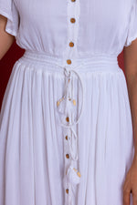 Load image into Gallery viewer, Bohemian White Button Down Maxi
