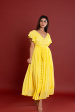 Load image into Gallery viewer, Bohemian Lemon Button Down Maxi
