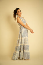 Load image into Gallery viewer, The Mykonos Halter Back Tie Up Maxi
