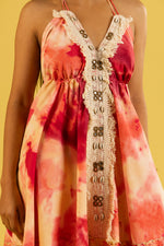 Load image into Gallery viewer, TIE-DYE SHELL BACKLESS DRESS
