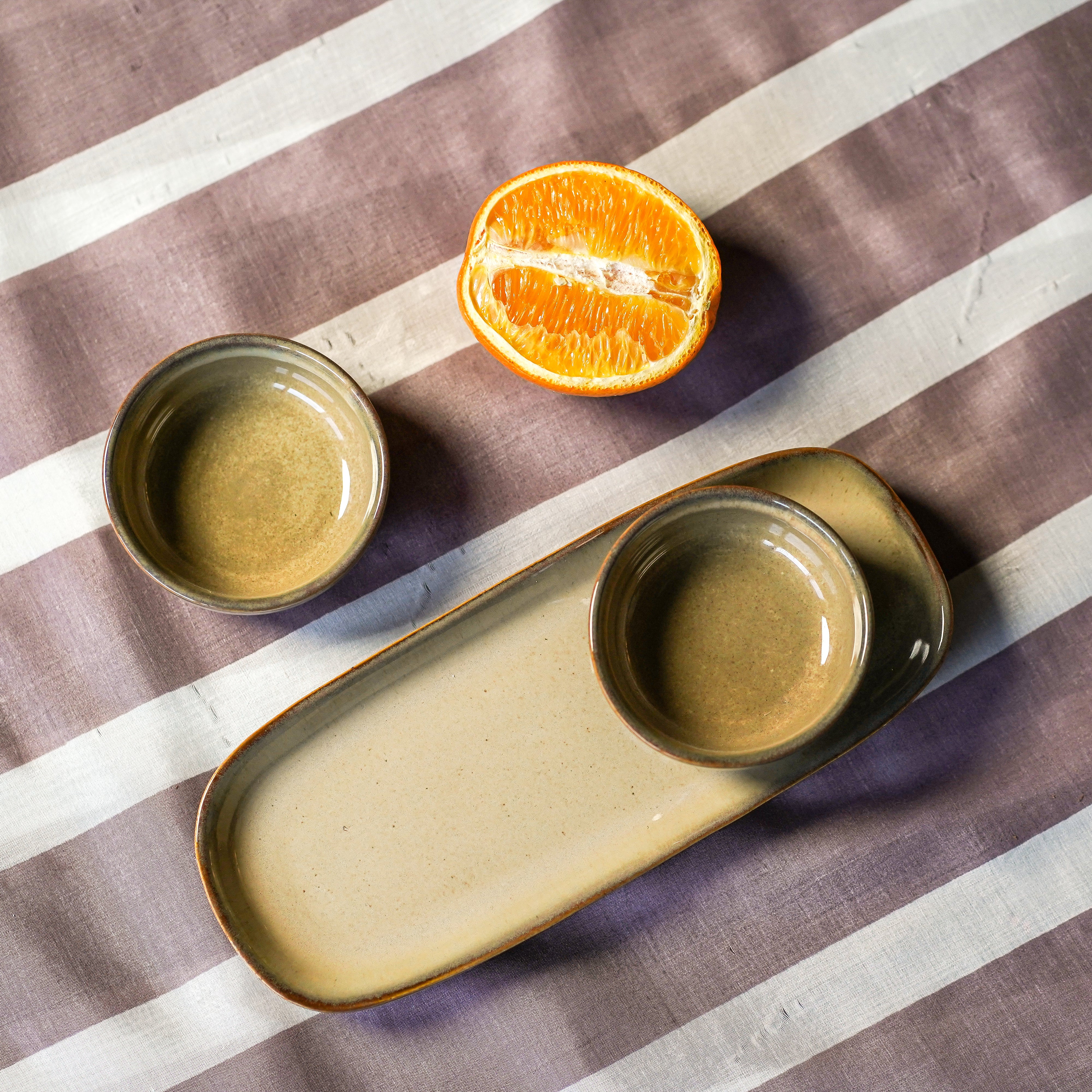 Seina Ceramic Oval Platter (Set of 6 )