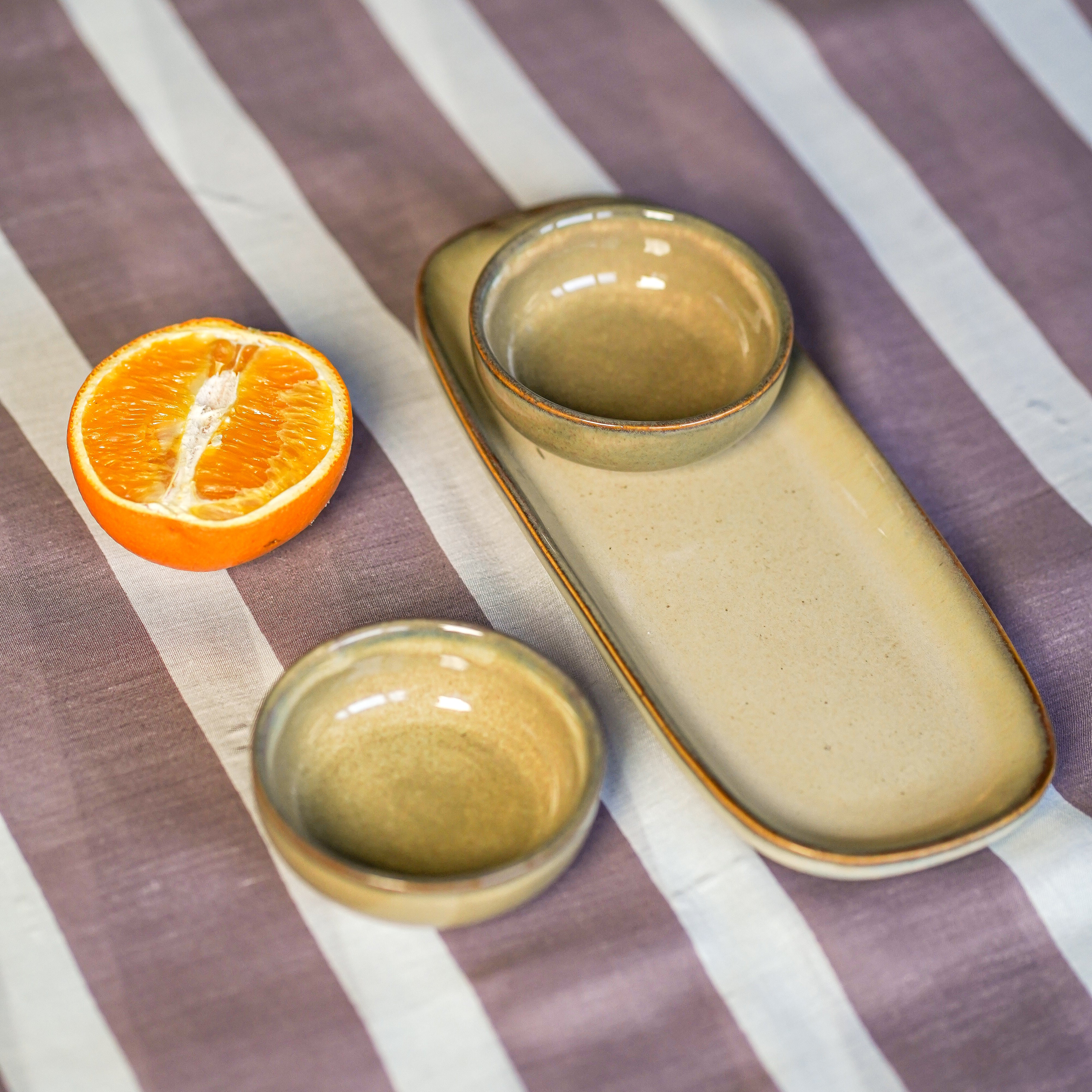 Seina Ceramic Oval Platter (Set of 6 )