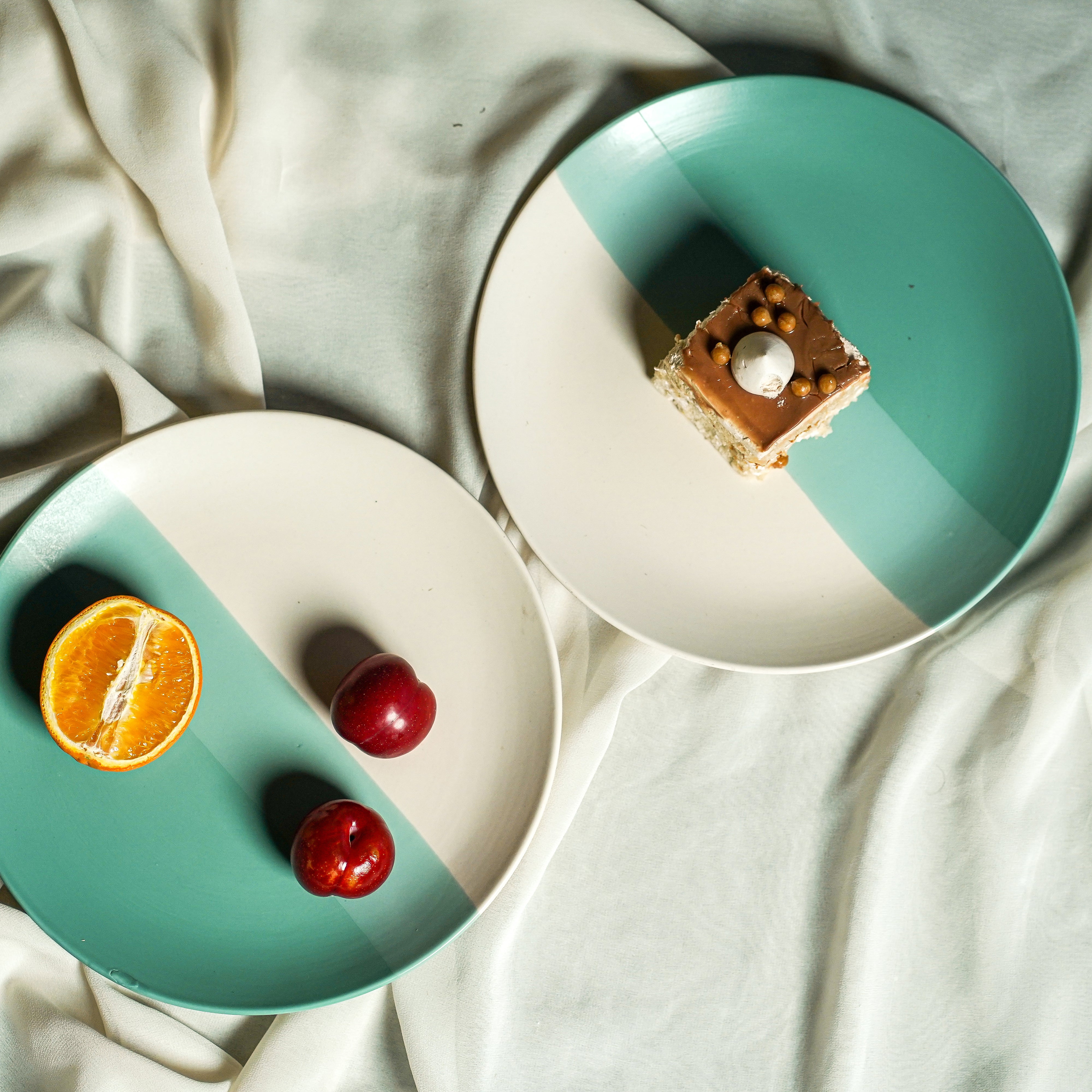 Valencia Ceramic Breakfast Set (Set of 6 full plates, 6 small plates)