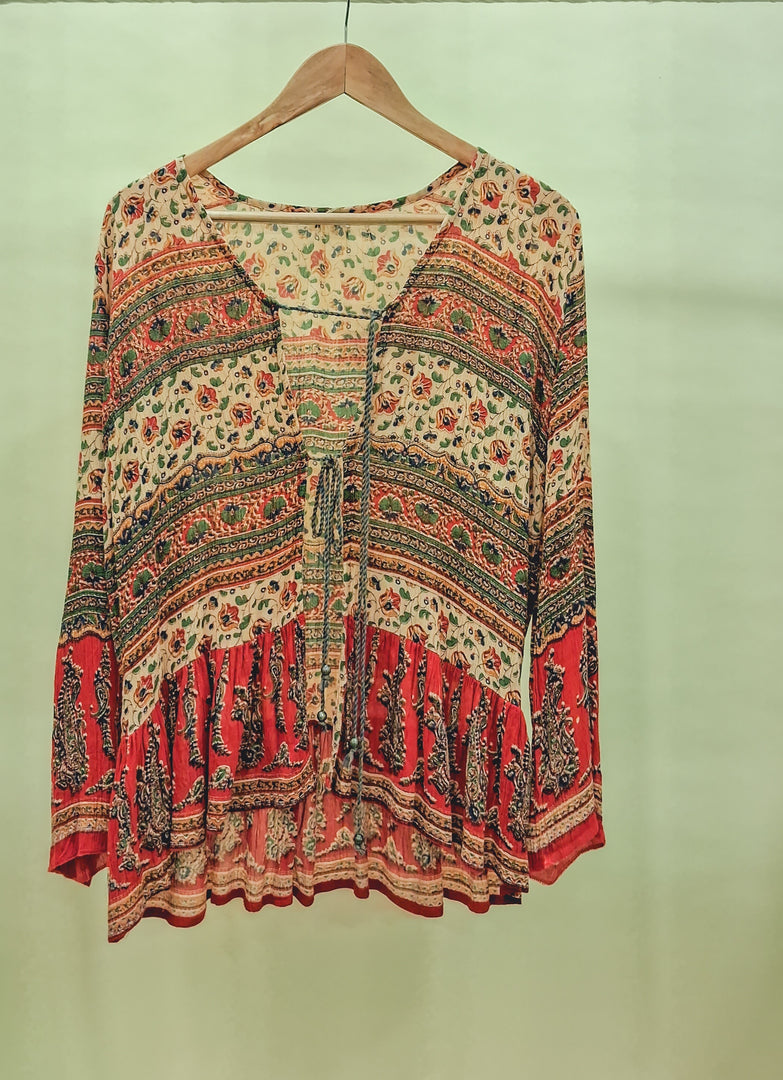 Floral Print Open Top
