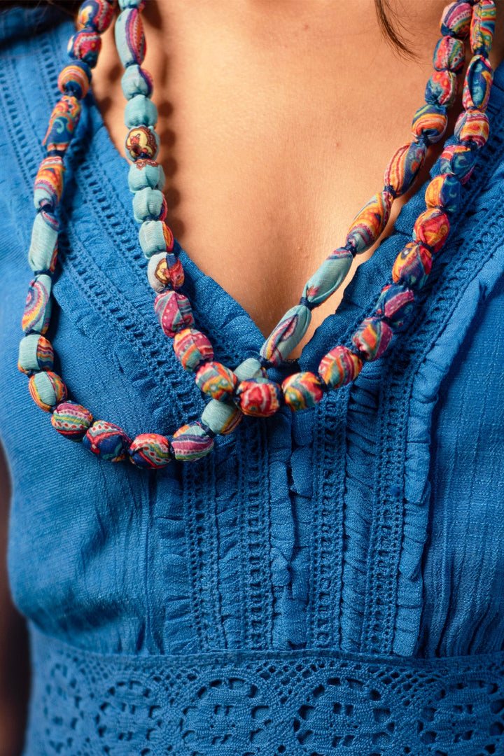 Wild Soul Blue Printed Necklace