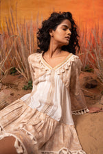 Load image into Gallery viewer, Afro Beige And White Dress - labelreyya
