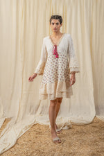 Load image into Gallery viewer, Multi Weave Off-White Printed Dress - labelreyya
