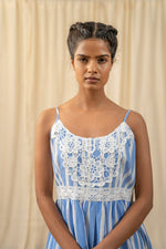 Load image into Gallery viewer, Stripe Blue Lace Maxi - labelreyya
