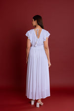 Load image into Gallery viewer, Bohemian White Button Down Maxi