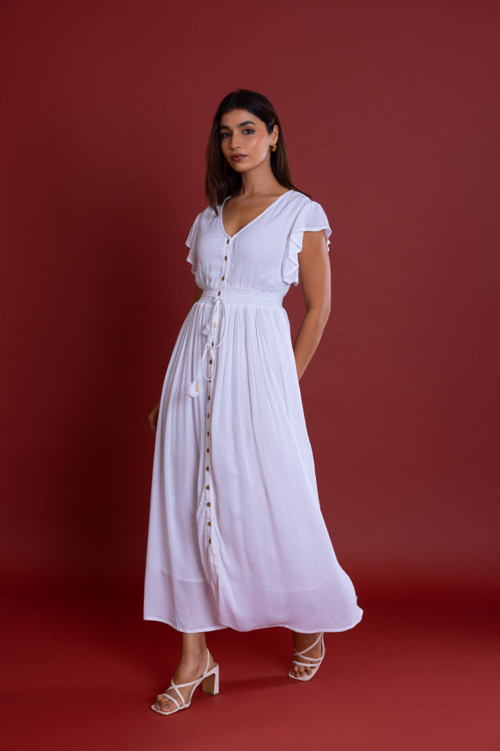 Bohemian White Button Down Maxi