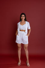 Load image into Gallery viewer, White Boxy Fit Shirt Co-ord Set