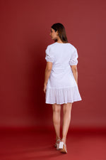 Load image into Gallery viewer, Off-white Schiffli Button Down  Dress
