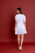 Load image into Gallery viewer, Off-white Schiffli Button Down  Dress
