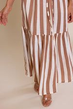 Load image into Gallery viewer, Brown Striped Cotton Maxi Dress
