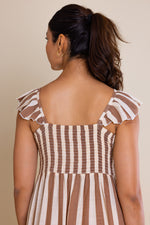 Load image into Gallery viewer, Brown Striped Cotton Maxi Dress