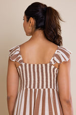 Load image into Gallery viewer, Brown Striped Cotton Maxi Dress
