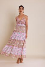 Load image into Gallery viewer, Foral Print V-neck Maxi Dress