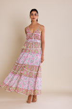 Load image into Gallery viewer, Foral Print V-neck Maxi Dress
