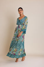 Load image into Gallery viewer, Foral Print V-neck Maxi