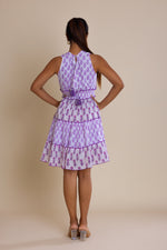 Load image into Gallery viewer, V-neck Block Print Short Dress
