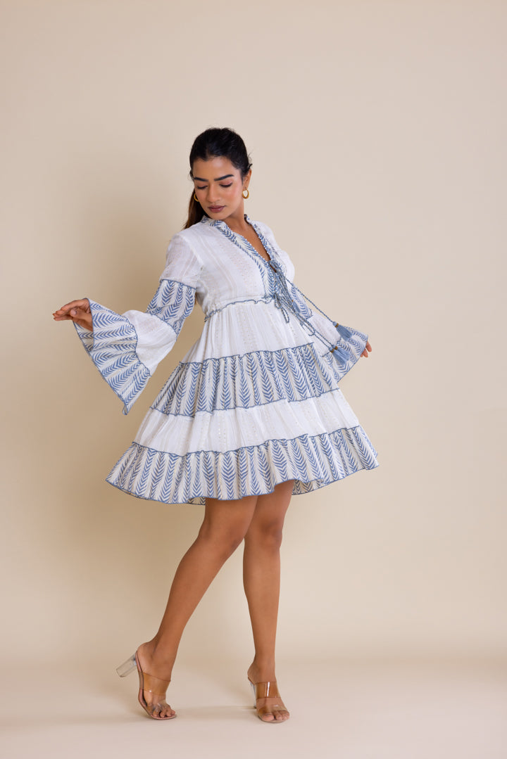 Blue & White Shell Dress