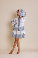 Load image into Gallery viewer, Blue &amp; White Shell Dress