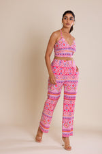 Load image into Gallery viewer, Fuchsia Abstract Printed Co-ord Set
