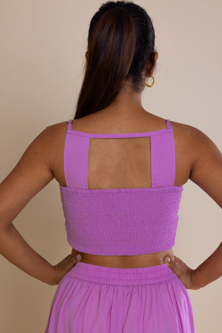 Solid Purple V-Neck Top