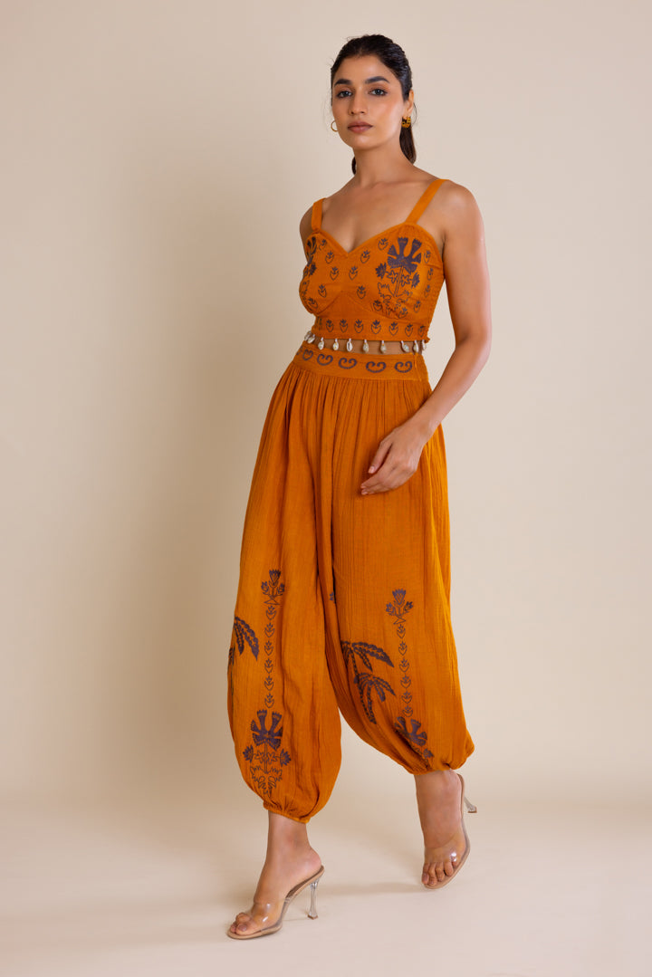 Mustard Embroided Co-ord Set