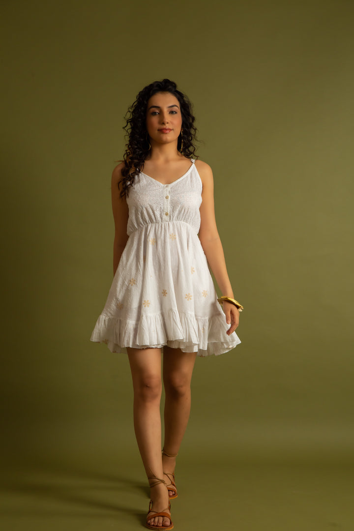 The Corfu Off White Strappy Dress
