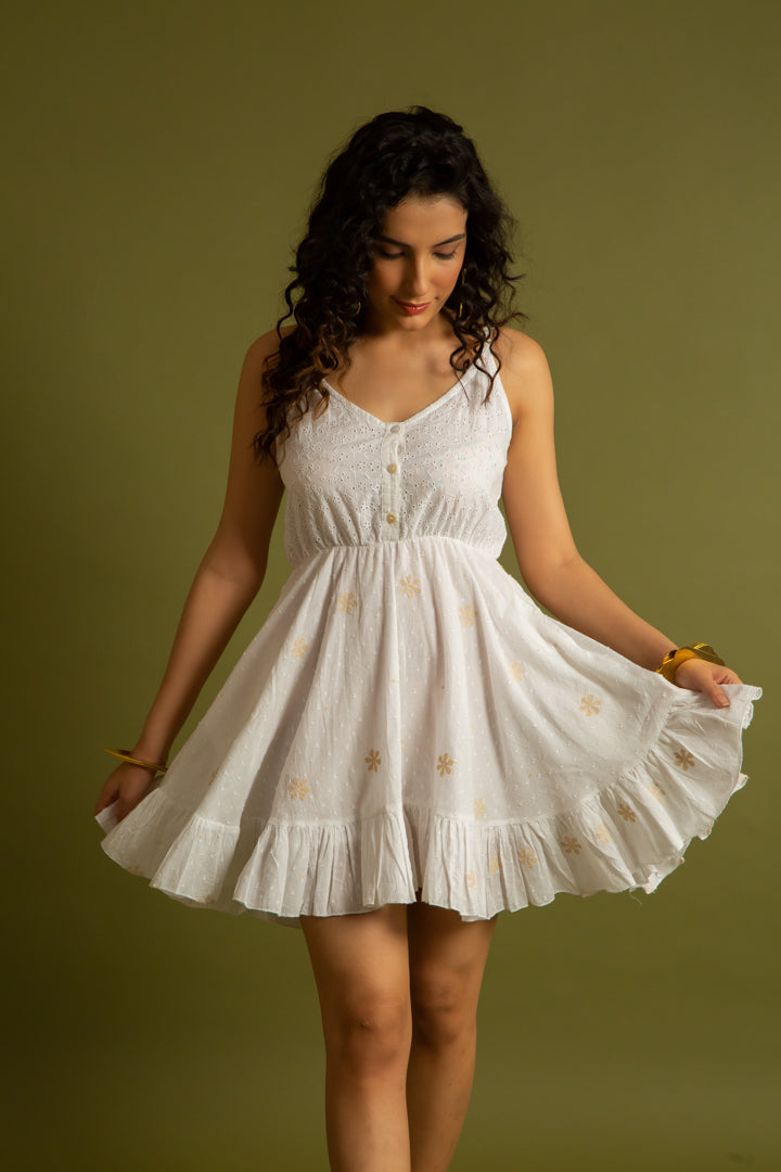 The Corfu Off White Strappy Dress