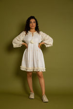 Load image into Gallery viewer, The Palma White Embroidery Dress