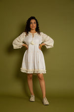 Load image into Gallery viewer, The Palma White Embroidery Dress
