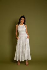 Load image into Gallery viewer, The Santorini Halter Back Tie Up Maxi
