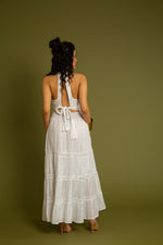Load image into Gallery viewer, The Santorini Halter Back Tie Up Maxi