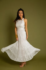 Load image into Gallery viewer, The Santorini Halter Back Tie Up Maxi
