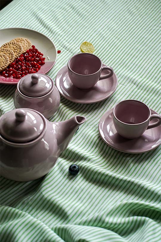 Zagreb Ceramic Cup & Saucer Tea Set (Set of 4)