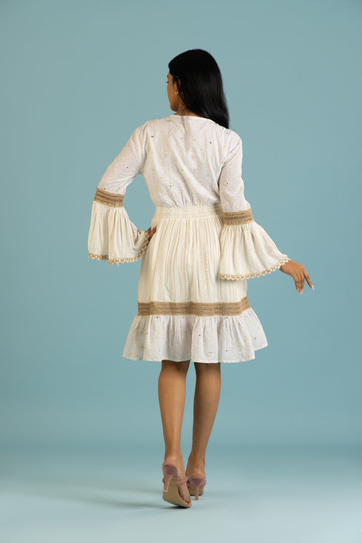 Jute Laced Off-White Dress