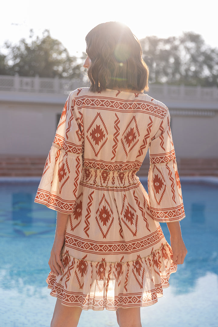 Rust Hana Boho Mini Dress