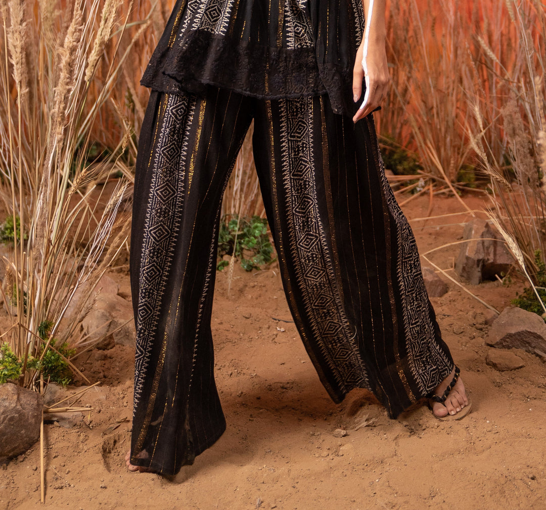 Black Lace Boho Pant