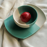 Load image into Gallery viewer, Marrakesh Two Shade Curved Plate with Bowl (Set of 6 plates &amp; 6 bowls)
