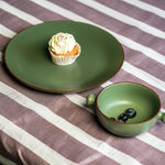 Load image into Gallery viewer, Murano Olive Green Breakfast Set of Plates and Bowles (Set of 6)

