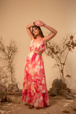 Load image into Gallery viewer, Tie-Dye Ring Tiered Maxi Dress
