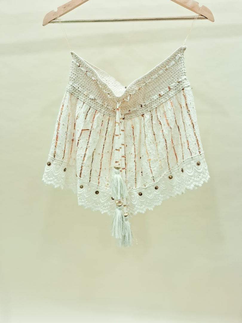 Highwaist Boho Off Whites Shorts