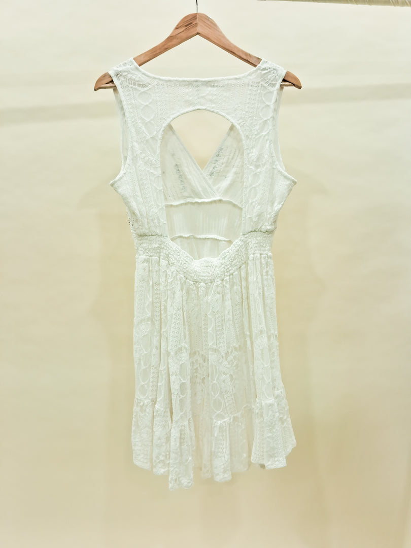 Back Open White Dress