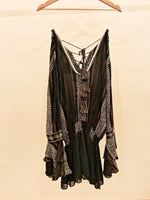 Load image into Gallery viewer, V Neck Black Boho Dress
