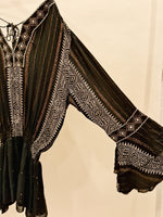 Load image into Gallery viewer, V Neck Black Boho Dress