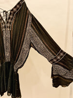 Load image into Gallery viewer, V Neck Black Boho Dress
