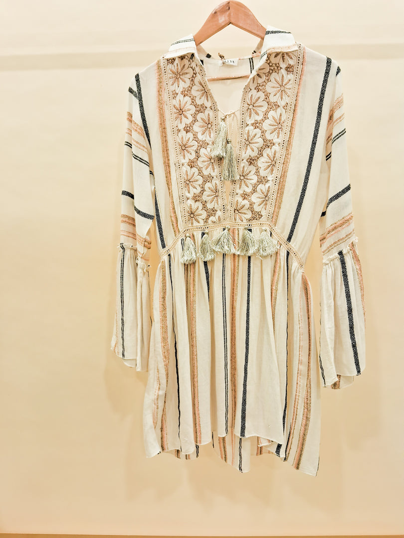 Collar V Neck Dress