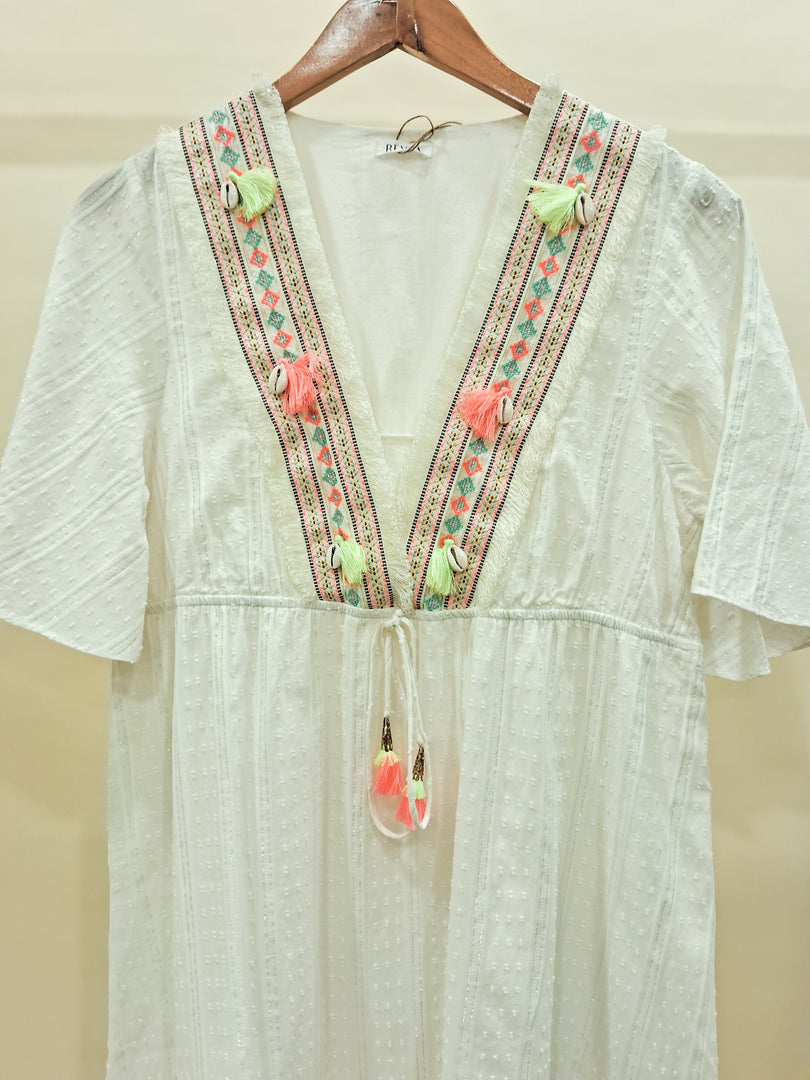V Neck Neon Dress